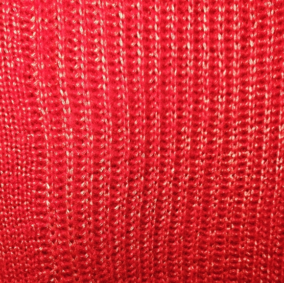 JCP Cherry Red w Gold Specks Cowl Neck Sweater 2X - Picture 5 of 10
